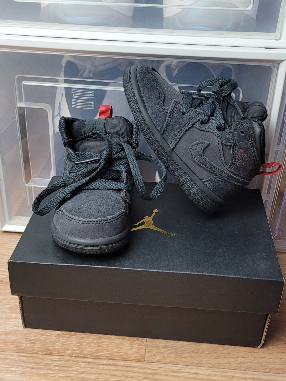 Toddler's Jordan 1 Mid SE Craft DK Smoke Grey/Black (FQ7756 001)